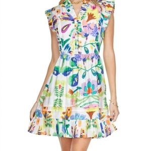 NWT $175 Joy Joy Colorful Floral Mini Dress Size Large